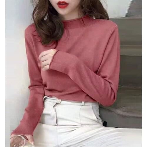 Autumn Fashion Women Vintage Turtleneck Sweaters Casual Long Sleeve Pullovers Female Shirt Sweater Top Dropshipping