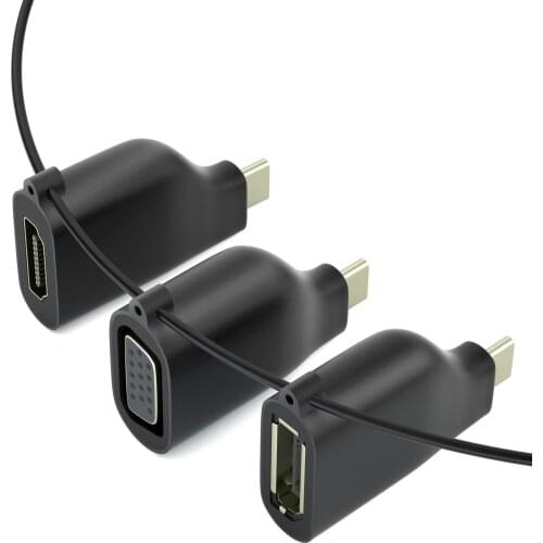 USB-C to HDMI Mini DisplayPort DP 4K*2K VGA 1080P Mini Size Converter Adapter for Macbook Pro 2018 Dell Xps 13