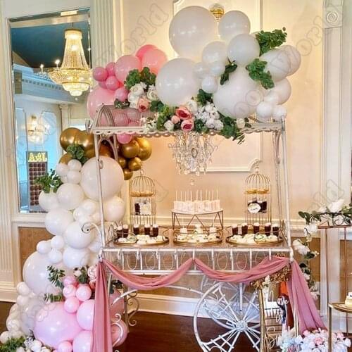 Wedding Birthday Party Celebration Decoration Maca Pink Latex Balloon Garland White Balloon Arch Kit Baby Shower Decoration