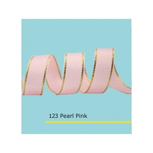 5/8" (inch) Grosgrain Ribbon With Gold Metallic Edge 28 colors in stock
