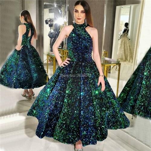 Luxury Homecoming Dress Sexy Sequins Cocktail Dresses Ankle-Length Sleeveless Sparkle Graduation Dress Коктейльный костюм Dubai