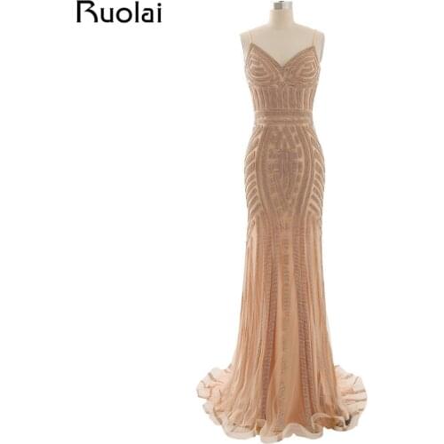 Sexy 2019 Prom Dresses Long Sweetheart Spaghetti Strap Mermaid Crystal Evening Dresses Tulle Vestido de Festa Formal Party PD20