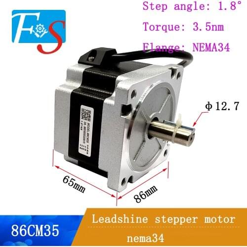 Leadshine 86 NEMA34 stepper Motor 86CM35 3.5N.m hybrid 2 phase stepping motor with 4 Wire, 12.7mm shaft