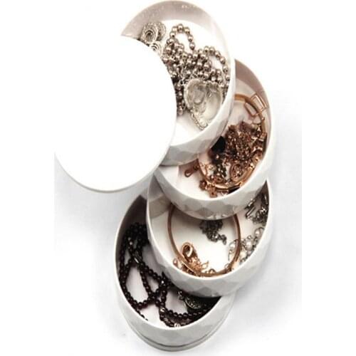 4 Layers Jewellery Storage Box Rotatable Necklace Earrings Bracelet Jewelry Organizer Acrylic Red Clear Black White porta