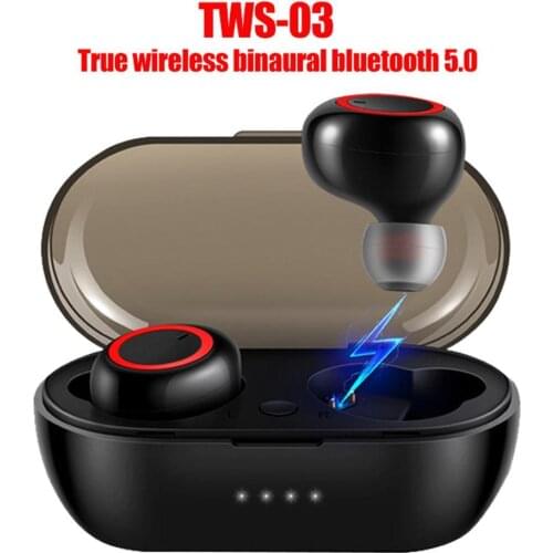 TWS-03 Wireless Bluetooth 5.0 HiFi Stereo Sound In-Ear Sports Earphones Headset