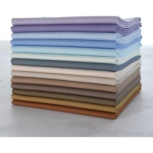 Pure Cotton Poplin Fabric 40S High Density Solid Telas For Shirt Blouse Dress DIY Handcrafts 180g/m 50X150cm