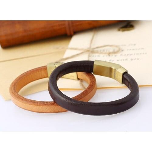 Vintage Mens Genuine Leather Bracelets Magnet Charms Wrap Bracelets for Women Men Jewelry Pulseira Masculina