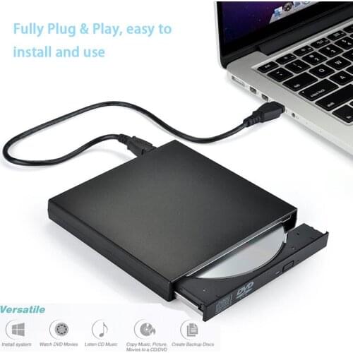 External DVD ROM Optical Drive USB 2.0 CD/DVD-ROM CD-RW Player Burner Slim Portable Reader Recorder Portatil for Laptop