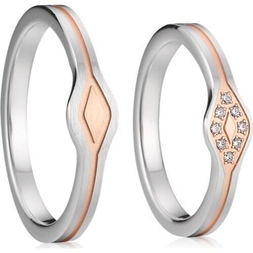 Alliances female wedding engagement ring set luxury rose gold color fashion jewellery stone ladies flower rings for women