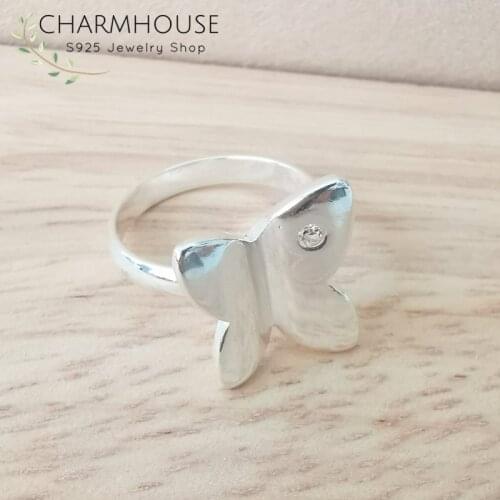 Zirconia Butterfly Finger Rings For Women S925 Sterling Silver Engagement Ring Anillos Mujer Bague Femme Statement Jewelry Gifts