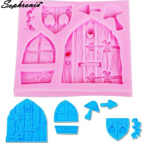 M302 Wooden Window Door 1pcs Silicone Mold for UV Resin Gumpaste Surgarcraft Icing Handmade Tool Epoxy Fondant Chocolate Moulds
