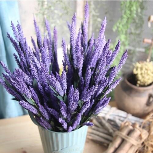 1 Branch Foam Lavender Flower Artificial Fake Flowers Home Room Decorations