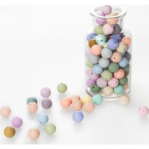 100pcs / 12mm Beads Baby Teethers BPA Free Silicone Baby Teething Toys Nursing DIY Nipple Chain Parts Wholesale