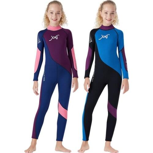 2.5mm Teenager Neoprene Wetsuit One Pieces Surfing Diving Suit Keep Warm Swimwear Overall Swimsuit Young Men Swimming Wetsuit