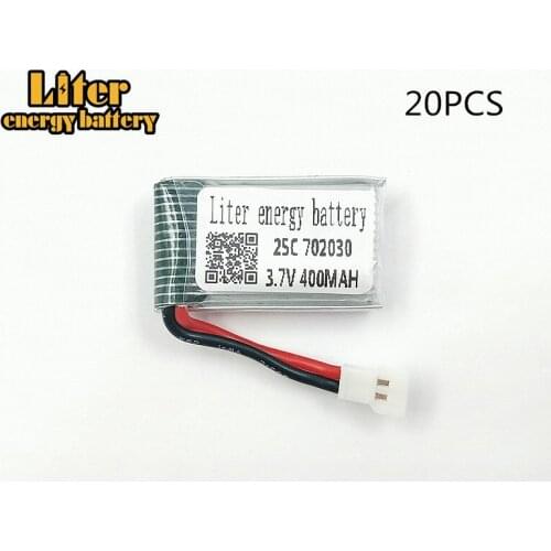 20pcs/lot 3.7V 400mAh 702030 lithium polymer battery Hendy 1306 You Di U816 U830 Di Feida F180 aircraft