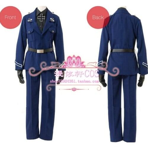 2016 Anime APH Axis Powers Hetalia Prussia Military Uniform Full Set Cosplay Halloween Party Costume Customized Size