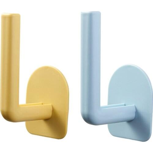 3Colors Kitchen Bathroom Seamless Stickers Storage Rack Multifunction Household Rack Wall Storage Hook Punch-free Hooks Racks