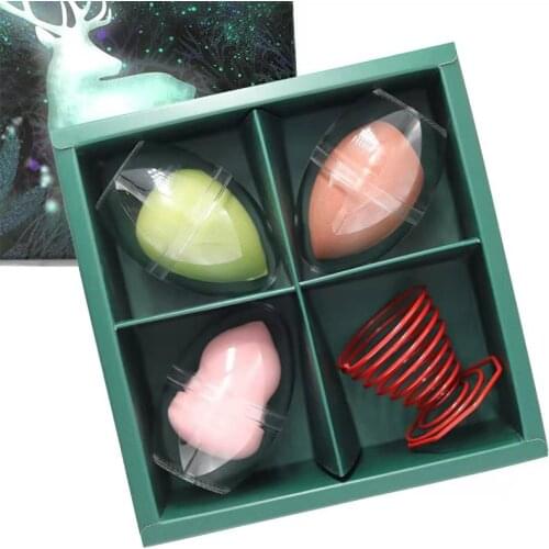 4PCS/SET Beauty Egg Set Gourd Water Drop Puff Makeup Puff Colorful Cushion Cosmetic Makeup Sponge Wet and Dry Use Makeup Tools