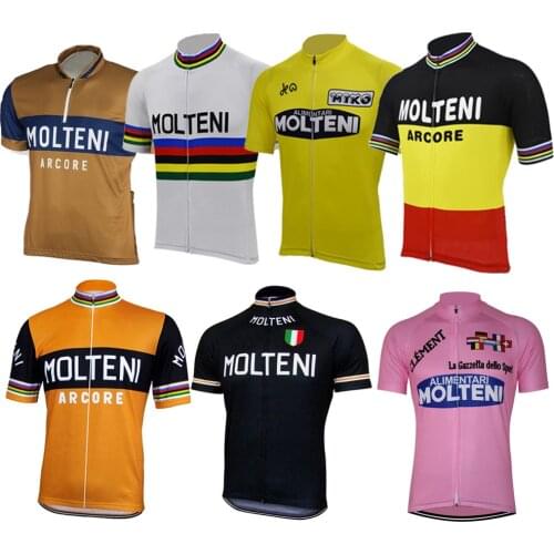7 styles retro molteni men cycling jersey team short sleeve summer bike wear jersey road jersey cycling clothing