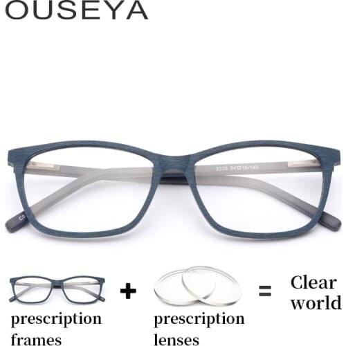 Acetate Men Glasses With Diopter Anti Blue Light Fashion Photochromic Hyperopic Thin Myopia Multifocal Eye Glasses #3336