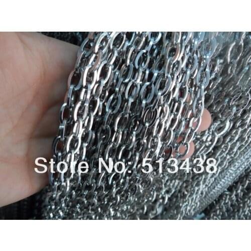 Free ship! 50 meters Sales promotion!High polished 100% Stainless Steel 9mm oval link chain.jewelry finding DIY necklace in Bulk