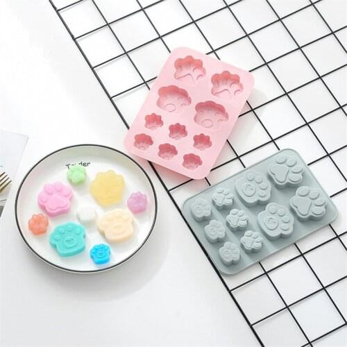 Free shipping Cute Silicone Cake Decoration Tool Kitten Catlike Footprint Cat Paw Mold Chocolate Candy Molds