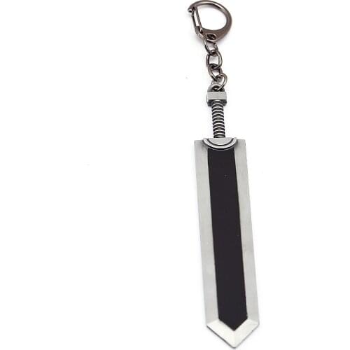 Anime Berserk Guts Keychain Black Swordsman Guts Metal Key Chains Car Keyrings Pendants Holder Accessories Figure Toys Gift