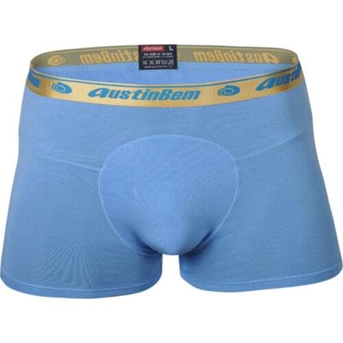 Brand AUSTINBEM Solid Underwear Long style Men Boxers Long Edition Underwear Boxer Shorts Cotton Breathable Underwear