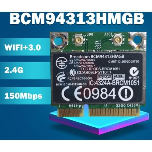 BroadCom BCM94313HMGB BCM4313 Half Mini PCI-e 150Mbps Bluetooth4.0 WLAN Card SPS:657325-001 for HP G4 G6 2000