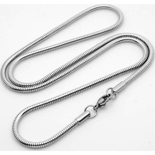 REGELIN New 45/50/55/60cm Length 316L Stainless Steel Chain snake chain Clavicular chain Lobster Clasps Simple Chains Necklace