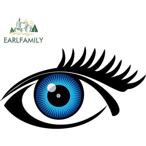 EARLFAMILY 13cm x 7.3cm for Evil Eyes Blue Car Stickers Motorcycle Refrigerator Decal Waterproof Scratch-Proof Graffiti Decor