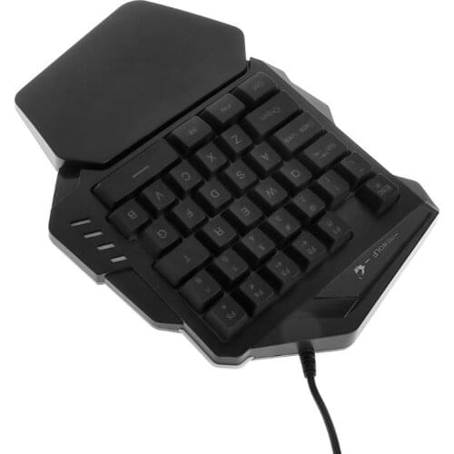 Gaming Keypad Mechanical One-hand Keyboard USB Waterproof Ergonomic Portabe IBM PC LED Light