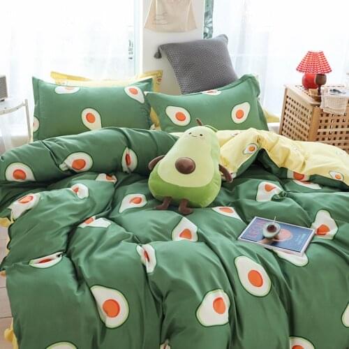 Avocado Modern Bedding Set Kids Single Fruit Pattern Duvet Cover Queen Double King Size Bedclothes Green Quilt Covers for Adults