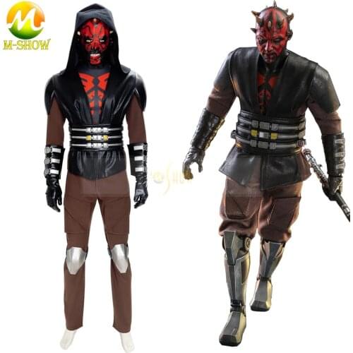 Clone Wars Darth Maul Cosplay Costume Mans Suit Halloween Uniform Custom made