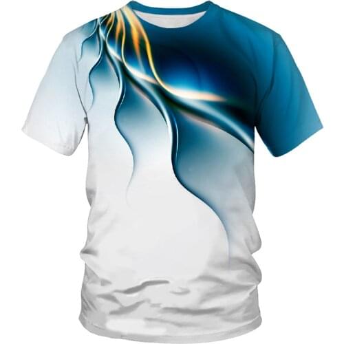 Striped plaid summer mens oversized T-shirt 3D digital graphic T-shirt cool and beautiful mens clothing comfortable top