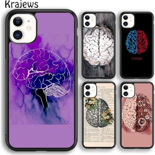 Krajews Anatomy Brain soft Phone Case Cover For iPhone 5s SE 2020 6s 7 8 plus X XS XR 11 12 mini pro max coque Shell