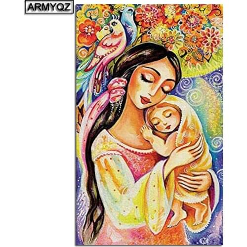 ARMYQZ 5D Diamond Painting Kits Full Square Drills Mother and Baby Portraits Diamond Art 30X40CM Phoenix bird