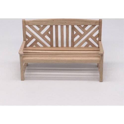 Portable Miniature 1:12 Dolsl House Chair Unpainted Garden Bench Accessories