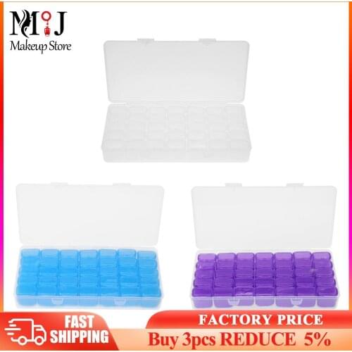 Clear Medicine Box Pill Case Desktop Storage Beauty Nail Container Jewelry Holder