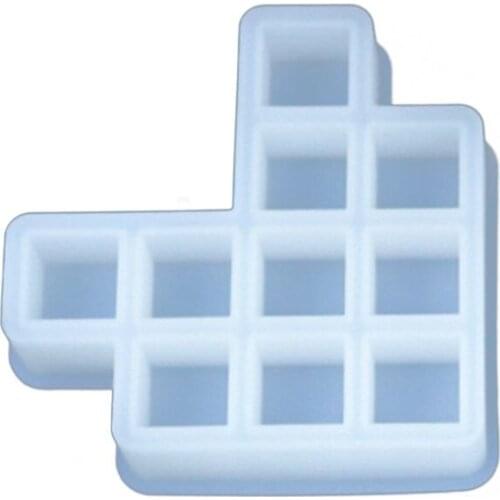 Crystal Epoxy Resin Mold Square Checkered Lipstick Storage Box Casting DIY Mould MXME