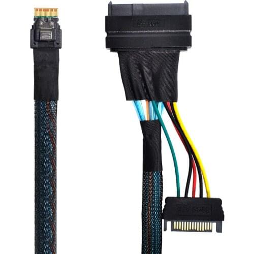 SFF-8639 U.2 U2 to Slimline SFF-8654 4i NVME PCIe SSD Cable for Mainboard SSD 750 p3600 p3700 M.2