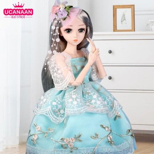 UCanaan BJD Doll 1/4 SD 18 Ball Jointed,45 CM Dolls With Clothes Outfit Shoes Wig Hair Makeup Best Gift for Girls