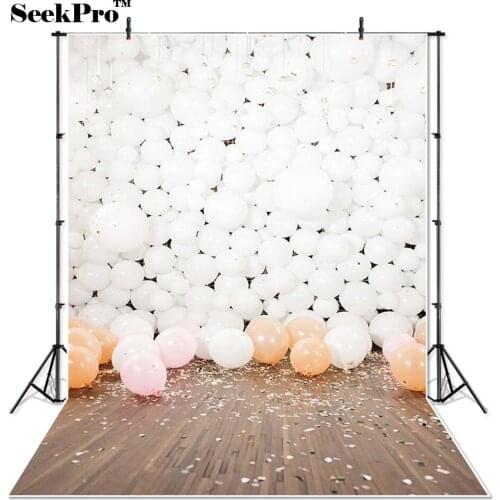 Thin Vinyl White Balloons Photography Backdrops for New Baby Birthday Party PhotoPhone Backdrops Portrait Backgrounds for Photo
