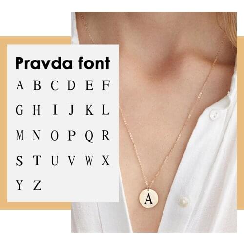 Visunion Stainless Steel 15MM Pendant Necklace Laser Engraving English Letters Trendy Chain Necklace Female Jewelry Gift New