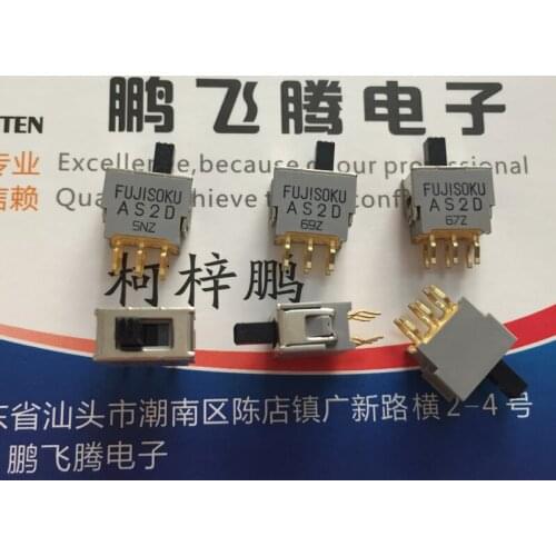 1PCS Japan FUJISOKU AS2D-2M-10-Z Micro toggle switch 6-foot 2-speed dual-row power slide switch