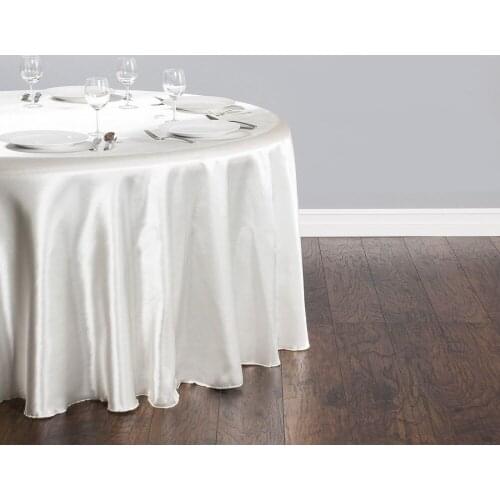 10Pcs white 60" Round Elegant Satin Tablecloths Table Decoration For Wedding Party Banquet Free Shipping