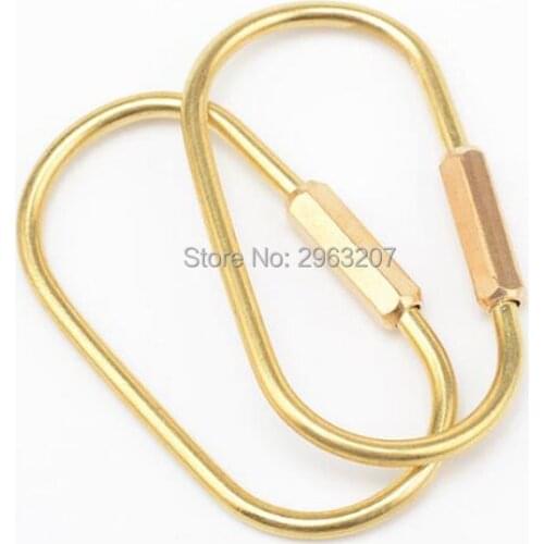 100pcs Golden Hook Brass D/Orbits Ring Carabiner Snap Clip Keychain Outdoor Hiking Climbing Buckle Tool