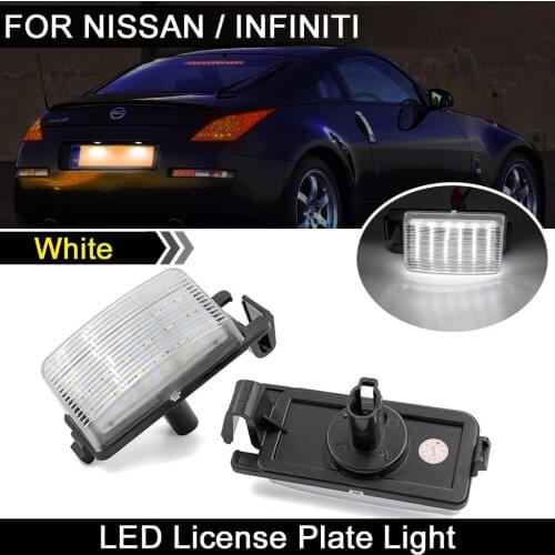 For Nissan Versa Livina Bra Make GT-R Cube 350Z 370Z Infiniti G35 G37 Car Rear White LED License Plate Light Number Plate Lamp