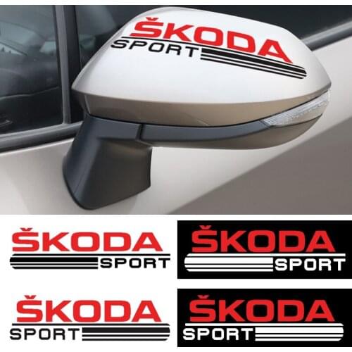 2pcs/set Car Badge Body Sticker Sport Rearview Mirror Stickers for Skodas Octavia A5 A7 Fabia Superb Car-styling Accessories