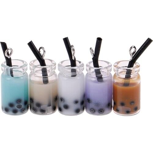 5 Pcs/lot Dollhouse Miniature Resin Milk Tea Cup Play DIY Accessories Kitchen Toys